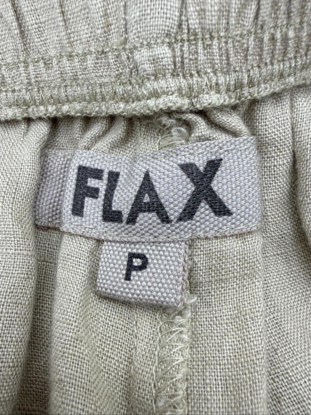 NWOT Flax 100% Linen Wide Leg Ruffle Pants - Picture 4 of 7